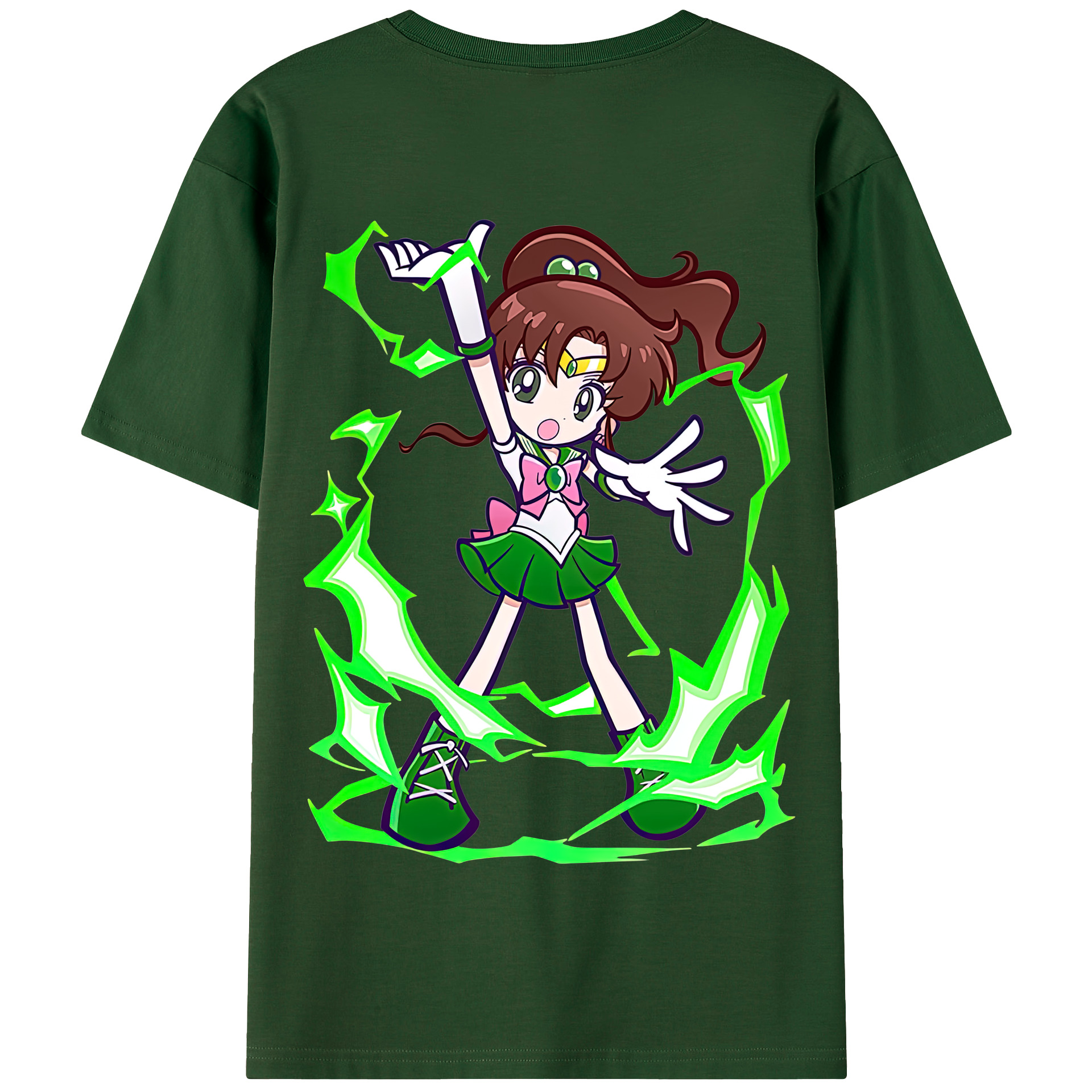 （画像用） 美少女戦士セーラームーン 木野 まこと きの まこと Sailor Moon Kino Makoto （セーラージュピター；Sailor Jupiter） 綿100％半袖Tシャツ（背面プリント）